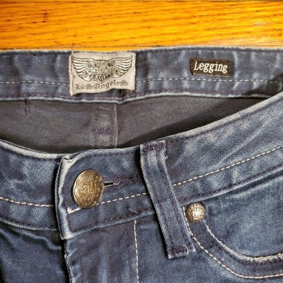 Express Rerock Skinny Jeans Whiskered Legging Stretch Denim Cotton Preppy Boho 0 - Picture 4 of 7